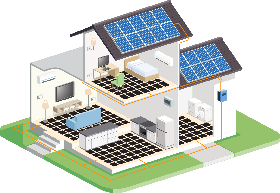 JustHeat&reg; radiant heating installed throughout a home, powered by rooftop solar